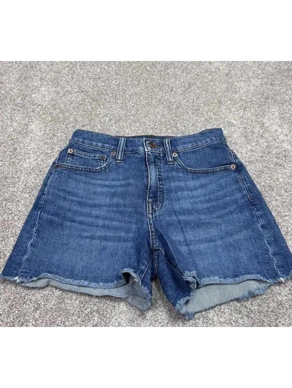 J Crew Shorts High Rise Denim Blue Pockets Size 24